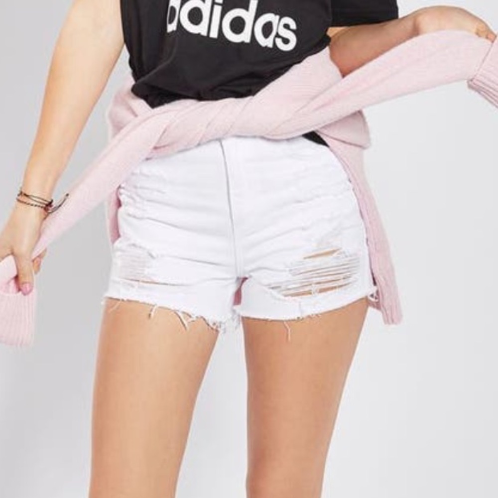 Topshop Moto Mom Ripped Denim Shorts